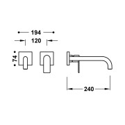 Façade mitigeur lavabo Or 24K - TRES 20030022OR