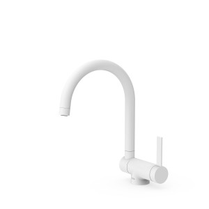 Mitigeur cuisine à bec rabattable WHITEMAT (blanc mat) - TRES 23033502BM