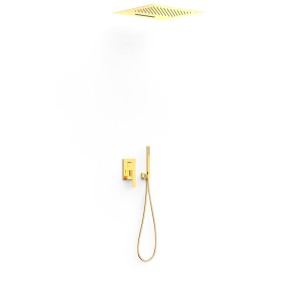 Kit douche mitigeur encastré à 3 voies Rapid‑box Or 24K - TRES 20227302OR