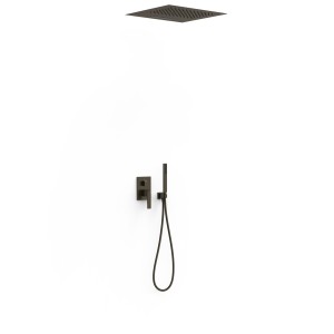 Kit douche mitigeur encastré à 3 voies Rapid‑box Noir Bronze - TRES 20227302KMB