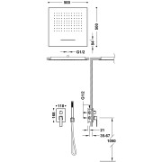 Kit douche mitigeur encastré à 3 voies Rapid‑box Chromé - TRES 20227302