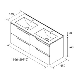 Meuble Salle De Bain + Vasque Vima 120 4 Tiroirs Chêne Africain - SALGAR 111761