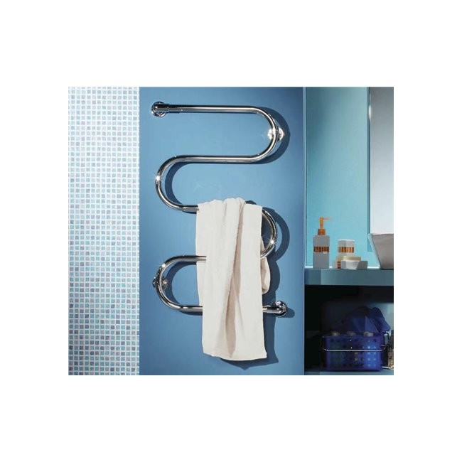 Radiateur sèche-serviettes électrique 50W vertical Chromé ATHENA S - FINIMETAL 3771501