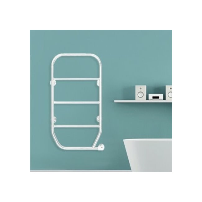 Radiateur sèche-serviettes électrique 80W vertical Blanc NILA - FINIMETAL 3825089