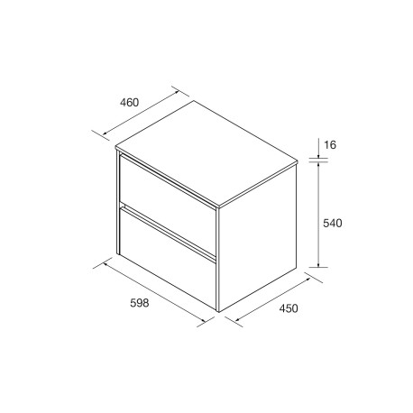 Meuble salle de bains et plan de toilette 60cm 2 tiroirs Chêne Naturel NOJA - SALGAR 105459