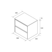 Meuble salle de bains et plan de toilette 60cm 2 tiroirs Noyer Maya NOJA - SALGAR 105461