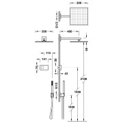 Kit douche robinet thermostatique électronique encastré à 2 voies Shower technology Noir Bronze - TRES 09288563KMB