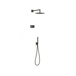 Kit douche robinet thermostatique électronique encastré à 2 voies Shower technology Noir Bronze - TRES 09288558KMB