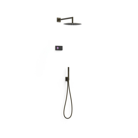 Kit douche robinet thermostatique électronique encastré à 2 voies Shower technology Noir Bronze - TRES 09288558KMB