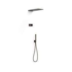 Kit douche robinet thermostatique électronique encastré à 2 voies Shower technology Noir Bronze - TRES 09288551KMB