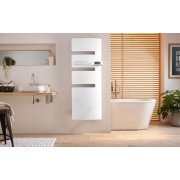 Sèche-serviettes électrique ATLANTIC 500W Mât à droite SERENIS Blanc Brillant