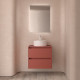 Meuble salle de bains et plan de toilette 70cm 2 tiroirs Red Satin NOJA - SALGAR 105467
