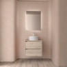 Meuble salle de bains et plan de toilette 70cm 2 tiroirs Chêne Naturel NOJA - SALGAR 105468