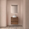 Meuble salle de bains et plan de toilette 70cm 2 tiroirs Noyer Maya NOJA - SALGAR 105470