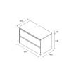 Meuble salle de bains et plan de toilette 90cm 2 tiroirs Blue Satin NOJA - SALGAR 105501