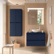 Meuble salle de bains et plan de toilette 100cm 2 tiroirs Blue Satin NOJA - SALGAR 105510