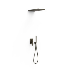 Kit douche mitigeur encastré à 3 voies Rapid‑box Noir Bronze - TRES 20227301KMB