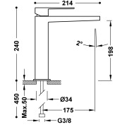 Mitigeur haut pour lavabo Noir Bronze - TRES 20210303KMB