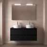 Meuble salle de bains et plan de toilette 120cm 4 tiroirs Black Satin NOJA - SALGAR 105518