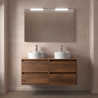 Meuble salle de bains et plan de toilette 120cm 4 tiroirs Noyer Maya NOJA - SALGAR 105524