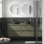 Meuble salle de bains et plan de toilette 140cm 4 tiroirs Green Satin NOJA - SALGAR 105529