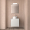 Meuble salle de bains et plan de toilette 60cm 2 portes Blanc Brillant NOJA - SALGAR 105534