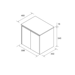 Meuble salle de bains et plan de toilette 60cm 2 portes Blanc Brillant NOJA - SALGAR 105534