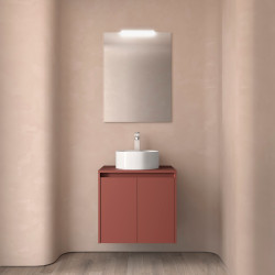 Meuble salle de bains et plan de toilette 60cm 2 portes Red Satin NOJA - SALGAR 105539