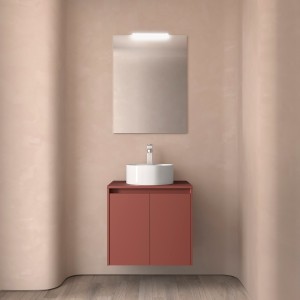Meuble salle de bains et plan de toilette 60cm 2 portes Red Satin NOJA - SALGAR 105539