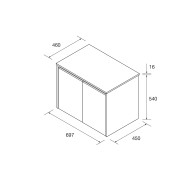 Meuble salle de bains et plan de toilette 70cm 2 portes Blanc Brillant NOJA - SALGAR 105543