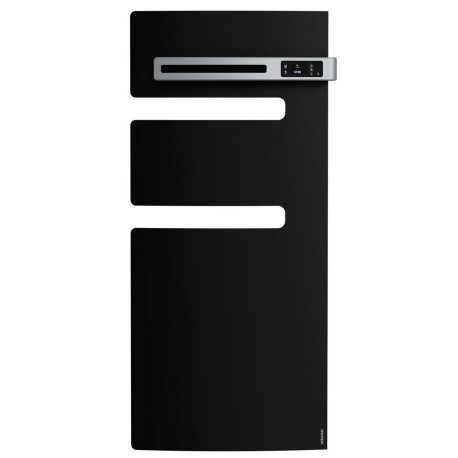 Sèche-serviettes électrique ATLANTIC 1500W Noir (500W+1000W) Mât à gauche SERENIS soufflant