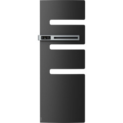 Sèche-serviettes électrique Anthracite ATLANTIC 1750W (750W+1000W) Mât à gauche SERENIS soufflant