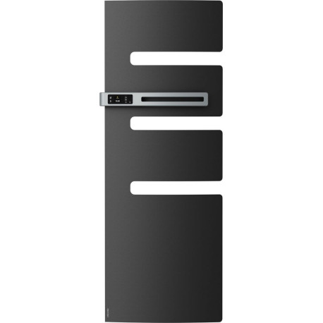 Sèche-serviettes électrique Anthracite ATLANTIC 1750W (750W+1000W) Mât à gauche SERENIS soufflant