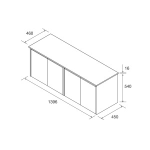 Meuble salle de bains et plan de toilette 140cm 4 portes Green Satin NOJA - SALGAR 105574