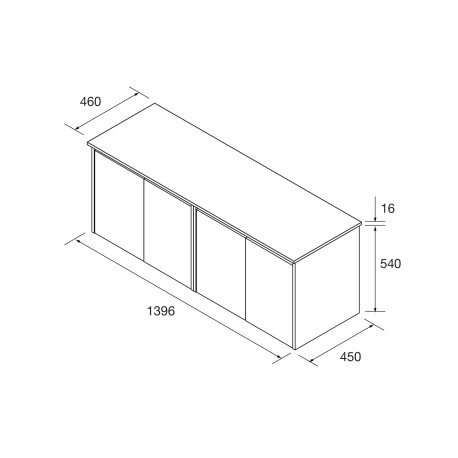 Meuble salle de bains et plan de toilette 140cm 4 portes Chêne Africain NOJA - SALGAR 105577