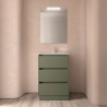 Meuble salle de bains 60cm 3 tiroirs et miroir Green Satin NOJA - SALGAR 105623