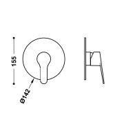 Pièce apparente pour boîtier encastré 1 voie Rapid-box Chrome - TRES 21527810