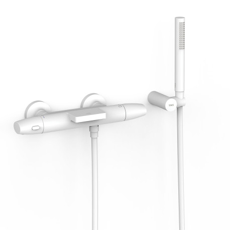 Robinet thermostatique mural pour baignoire et douche Blanc mat - TRES 19017479BM