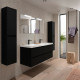 Meuble salle de bains et plan de vasque 140cm 4 tiroirs Black Satin NOJA - SALGAR 106180