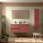 Meuble salle de bains 1200mm 2 tiroirs, 2 portes D Red Satin Noja