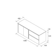 Meuble salle de bains 1400mm 2 tiroirs 2 portes Noyer Maya Noja