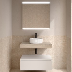 Coquette de salle de bains 600mm 1 tiroir White Satin Noja Salgar
