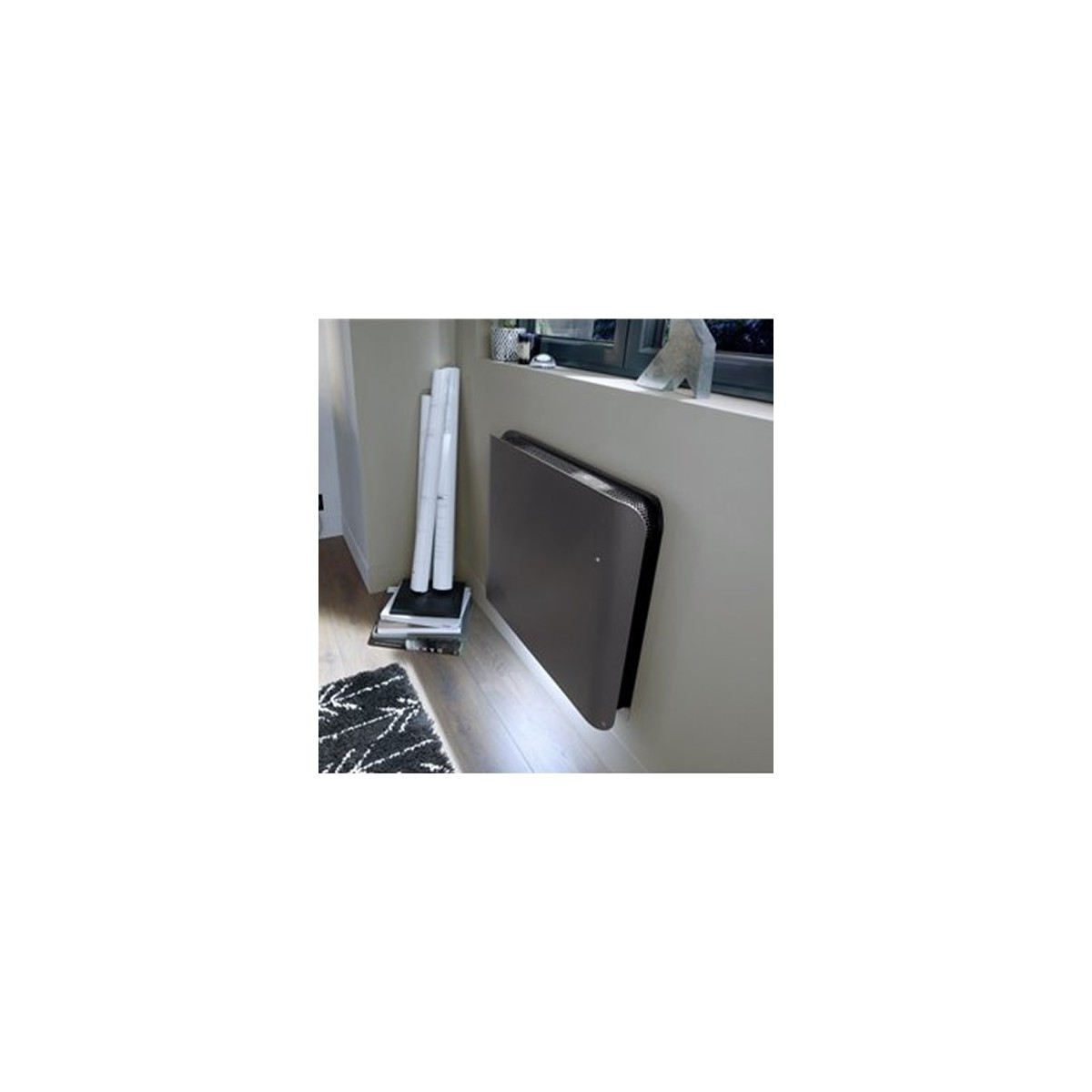 Radiateur Fonte INTUIS DOOK 1250W horizontal gris anthracite connecté NEN3364TCHS