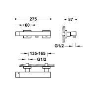 Mitigeur mural pour douche Noir