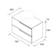 Meuble salle de bains 80cm 2 tiroirs et plan de toilette Vima SALGAR