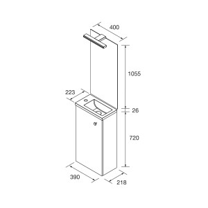 Ensemble complet meuble, vasque, miroir et applique 40cm Black Satin MARVILLE - SALGAR 104994