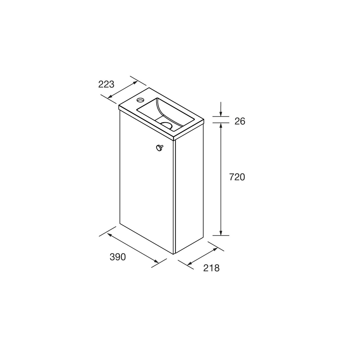 Ensemble meuble de salle de bain et vasque 40cm White Satin MARVILLE - SALGAR 104997