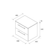 Meuble salle de bains 2 tiroirs 60cm Noyer Maya Silane Salgar