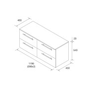 Ensemble meuble de salle de bain 4 tiroirs 120cm Chêne Africain SILANE - SALGAR 113612