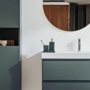 Meuble 2 tiroirs et Lavabo à droite Ona Unik 80cm Vert Mat - Roca A851690513